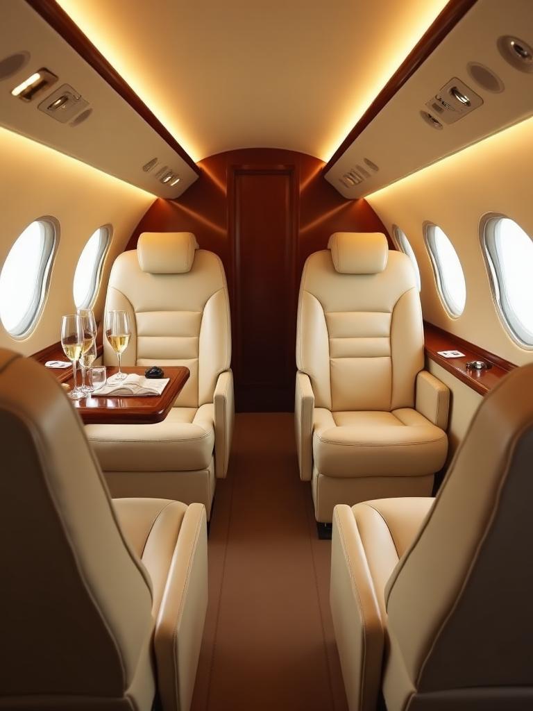 Luxury jet cabin interior